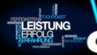 Leistung erflog erfahrung Wort tag cloud Animation Video blau