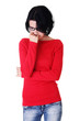 Thoughtful woman with problem