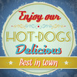Vintage Hot Dogs Sign - Vector EPS10
