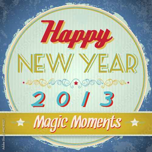 Vector: Vintage happy new year sign. Vector EPS10. Vintage happy new year sign. Vector EPS10.