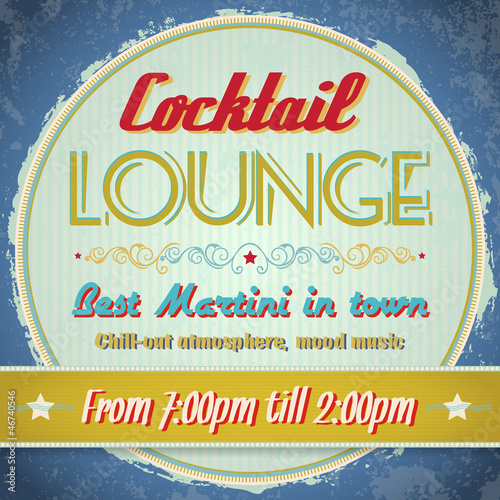 Vector: Vintage sign - Cocktail Lounge - Vector EPS10 Vintage sign - Cocktail Lounge - Vector EPS10