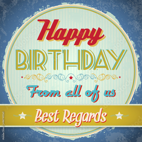 Vector: Vintage Birthday Card - Vector EPS10 Vintage Birthday Card - Vector EPS10