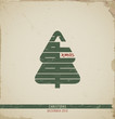 Happy Xmas, text "Happy" in a form of Christmas tree.