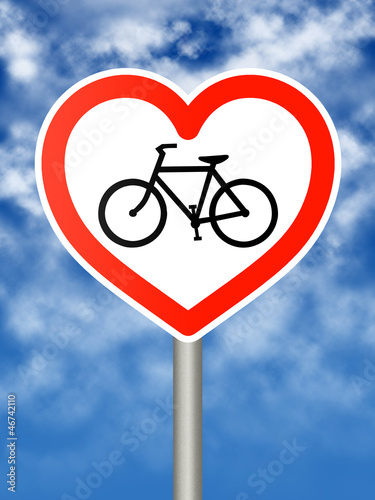Illustration: I love cycling sign I love cycling sign