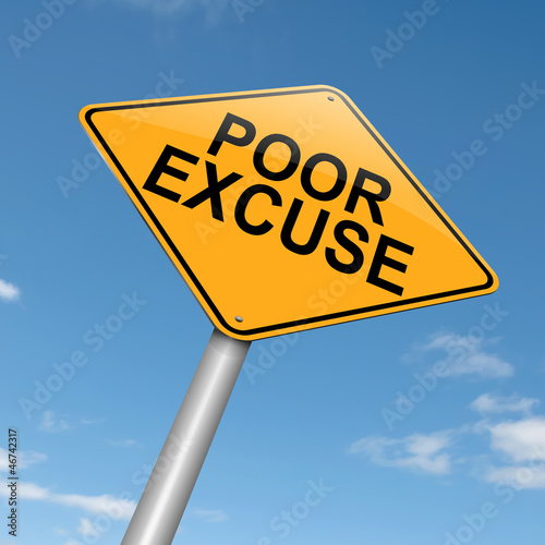 Illustration: Poor excuse concept. Poor excuse concept.