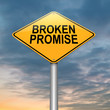 Broken promise concept.