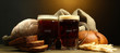 tankards of kvass and rye breads with ears,