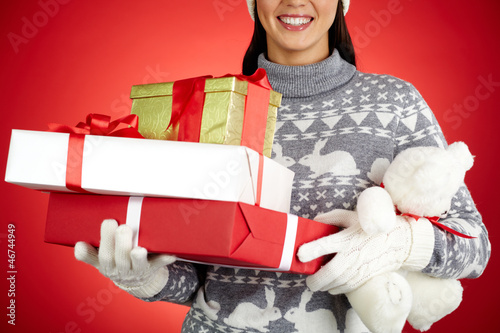 Photo: Girl with presents Girl with presents