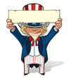 Uncle Sam Holding Up a Sight