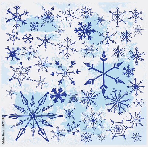 Vector: hand drawn snowflakes hand drawn snowflakes