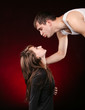 man and woman looking at each other