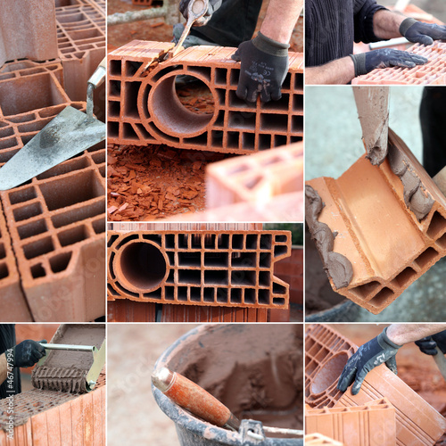 Photo: Bricklaying montage Bricklaying montage