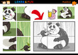 Cartoon panda bear puzzle game