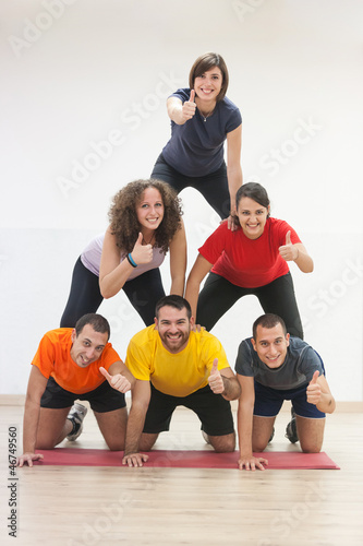 Photo: Human Pyramid and Thumbs Up Human Pyramid and Thumbs Up