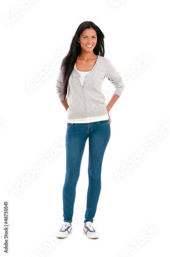 Photo: Happy latin woman full length Happy latin woman full length