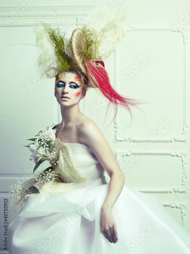 Photo: Lady with avant-garde hair Lady with avant-garde hair