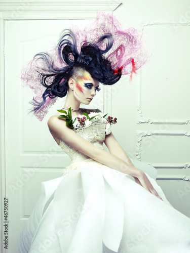 Photo: Lady with avant-garde hair Lady with avant-garde hair