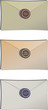 Envelopes with sealing wax (secret, top secret, confidential)
