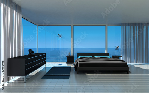 Illustration: Extravagant Exclusive Design Bedroom with sea view Extravagant Exclusive Design Bedroom with sea view