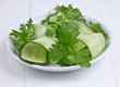 salad of cucumbers and greens