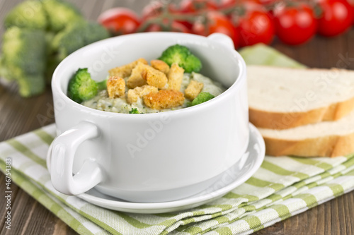 Photo: thick vegetable soup with broccoli thick vegetable soup with broccoli
