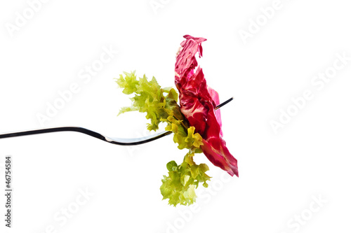 Photo: Salat auf einer Gabel Salat auf einer Gabel