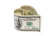 Dollar Geldschein in Herzform