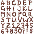 Photo: Alphabet from coffee beans. Isolated on white. Alphabet from coffee beans. Isolated on white.