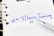 Eintrag im Kalender: Fitness Training