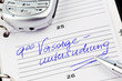 Eintrag im Kalender: Vorsorgeuntersuchung