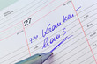 Eintrag im Kalender: Krankenhaus