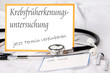 Schild - Krebsfrüherkennungsuntersuchung