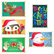 Vektor: Christmas stamps, Briefmarken, Weihnachten Christmas stamps, Briefmarken, Weihnachten