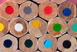 Texture of colored pencils