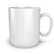 Blank white mug isolated on white background