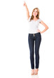 Woman pointing away