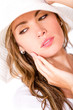 Beautiful woman wearing  sunhat