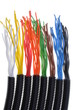 Corrugated plastic pipe with electrical cables
