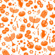 seamless pattern with Hanukkah symbols