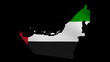 UAE map with rippling flag animation