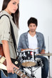 Couple playing music