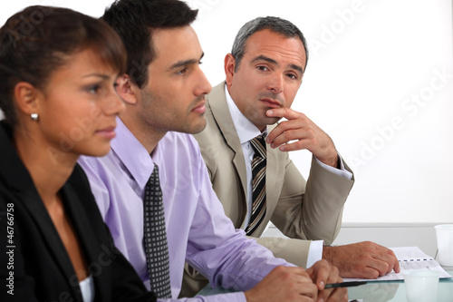 Photo: Three people on interview panel Three people on interview panel