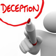 Deception Man Writing Word Lying Dishonesty Insincerity