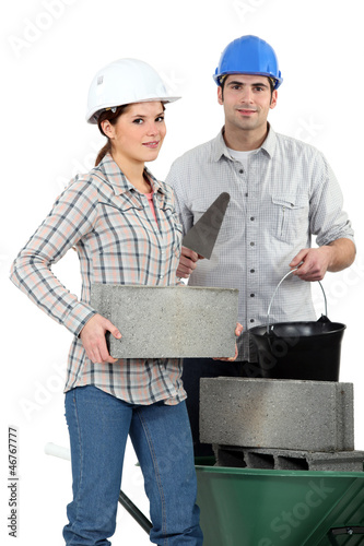 Photo: A team of stonemasons A team of stonemasons