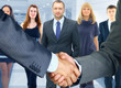 Business handshake and business people