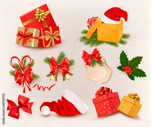 Vector: Big set of Christmas icons and objects. vector Big set of Christmas icons and objects. vector