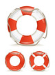 life-buoy collection isolated on white
