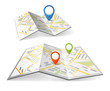 Folded maps with color point markers