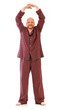 Man with arms raised