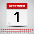 Vector: Calendar on white paper note. Calendar on white paper note.